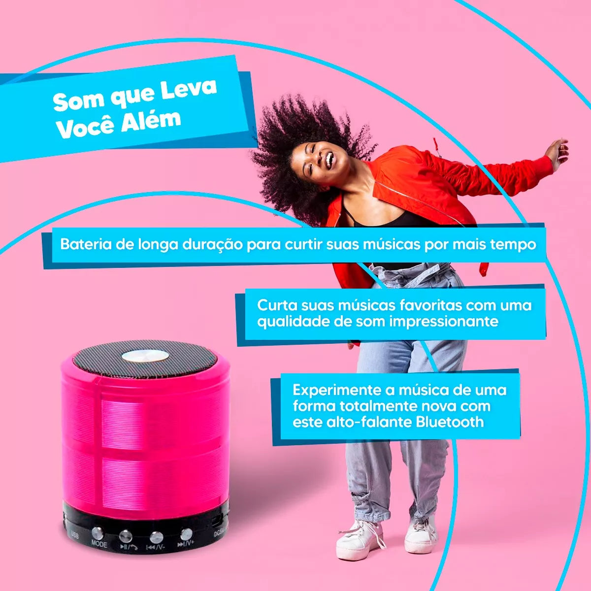 Caixinha De Som Bluetooth Kapbom Ka887 Sem Fio Portátil