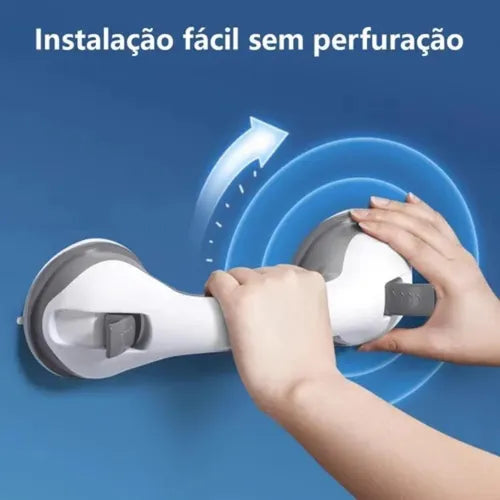 Dupla Barras De Apoio Ventosa Portátil Segurança Banheiro