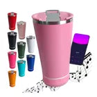 Copo Termico Bluetooth Caixa Som Led Recarregável Abridor