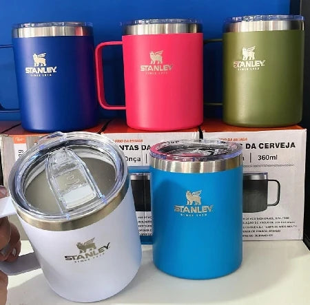 CANECA TÉRMICO COM ALÇA E TAMPA CAMP MUG QUENTE FRIO 350ML Modelo stanley