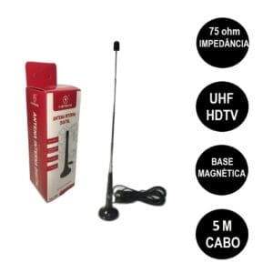 Antena Digital Tv Interna Amplificada Hdtv 4k Hd – Cabo 5m