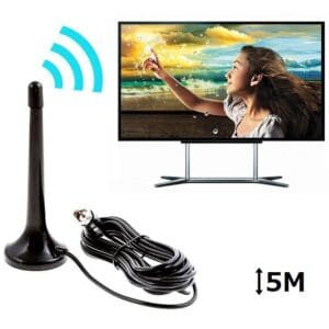 Antena Digital Tv Interna Amplificada Hdtv 4k Hd – Cabo 5m