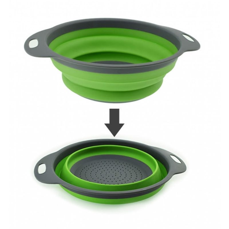Escorredor de Silicone Dobrável para Macarrão Legumes Verduras