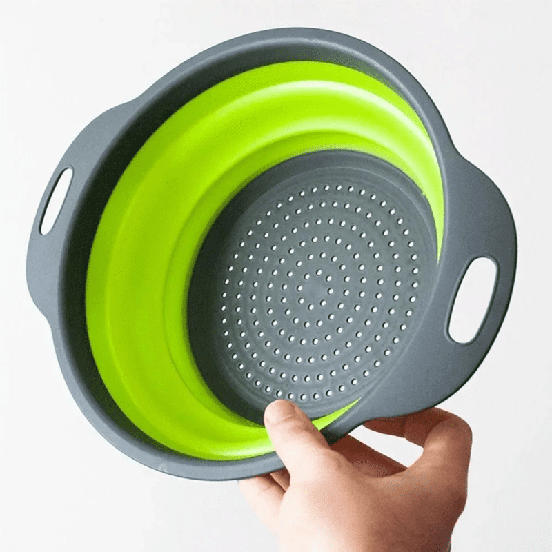 Escorredor de Silicone Dobrável para Macarrão Legumes Verduras