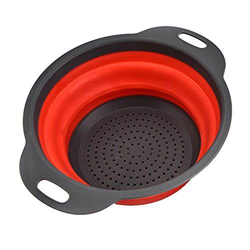 Escorredor de Silicone Dobrável para Macarrão Legumes Verduras