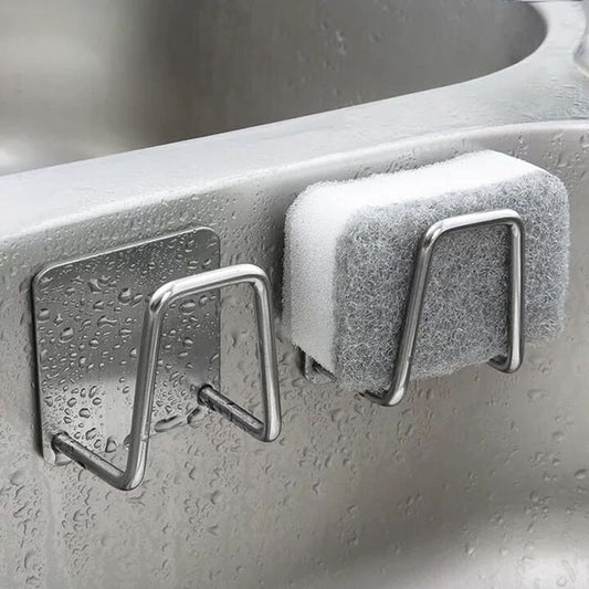 Suporte De Esponja Aço Inox Gancho Adesivo Cozinha Banheiro E Lavanderia